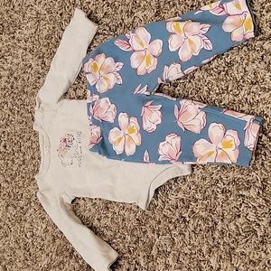 Carter's Gray and Blue Floral Kids Matching Set